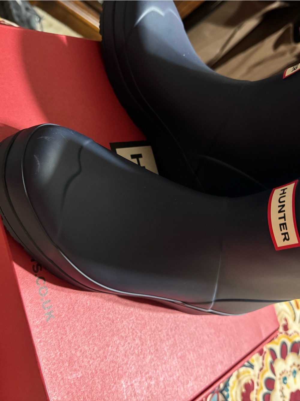 Hunter Short Navy Rubber Rain Boots
